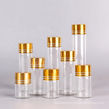 Empty Glass Bottle with Aluminium Gold Color Screw Cap Sealed Glass Tube Container